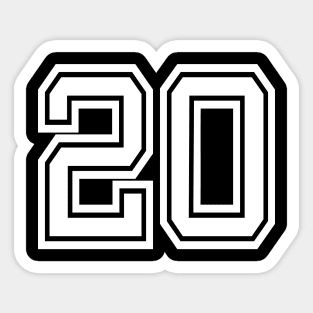 Numbers 20 for a sports team, group, or community Sticker